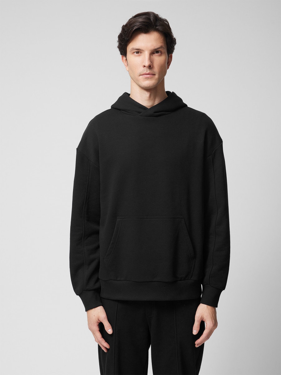 OUTHORN Men's oversize hoodie deep black 5
