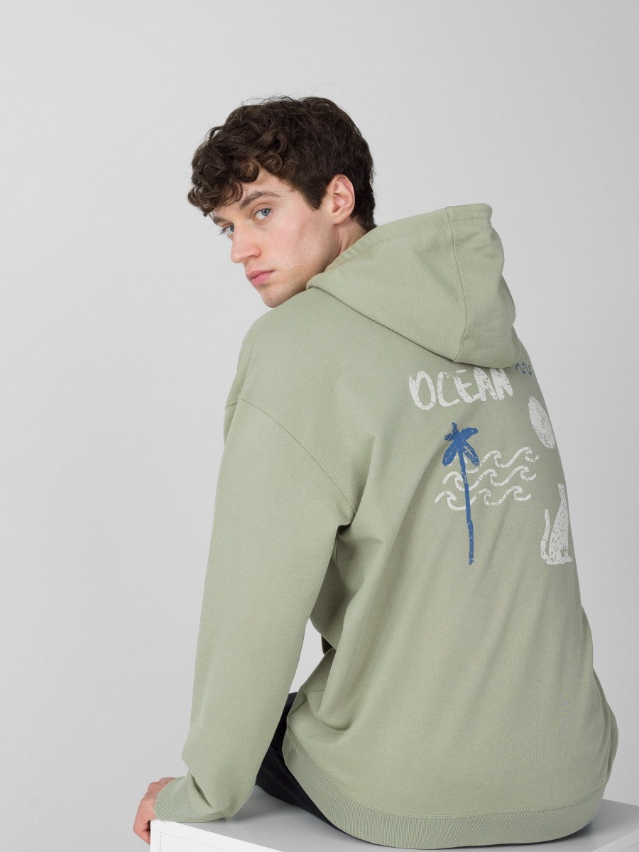 OUTHORN Men's oversize hoodie - mint mint