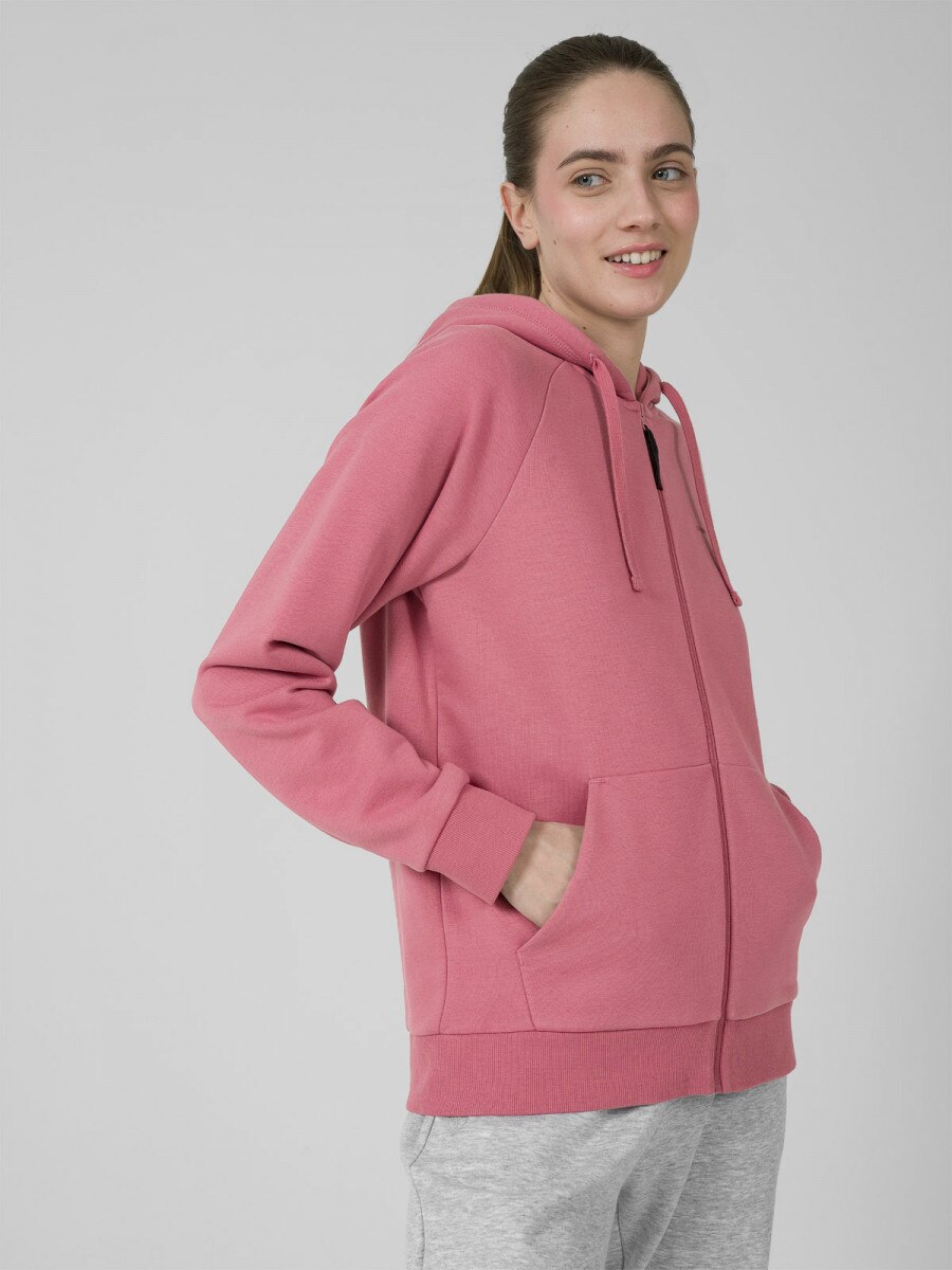 OUTHORN Women's zip-up hoodie dark pink 3