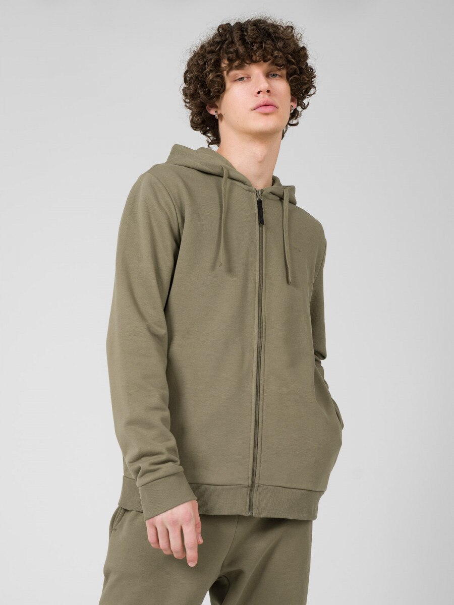 OUTHORN Men's zip-up hooded sweatshirt khaki 3