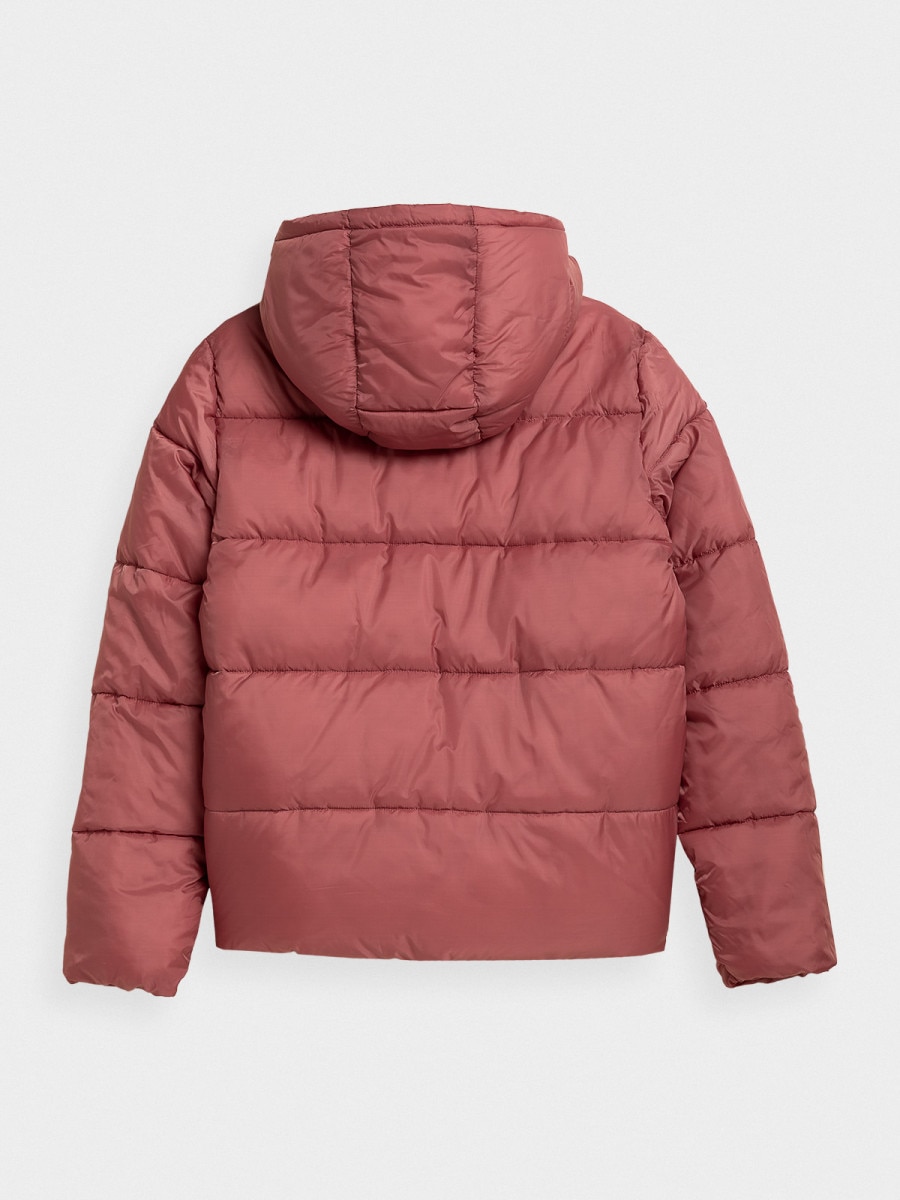  Women's reversible synthetic down jacket dark pink 8