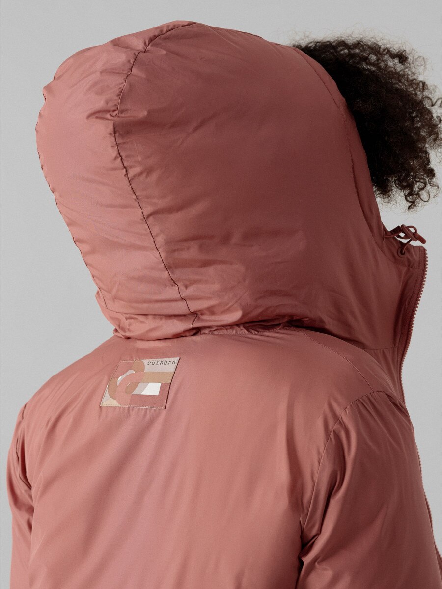  Women's reversible synthetic down jacket dark pink 6