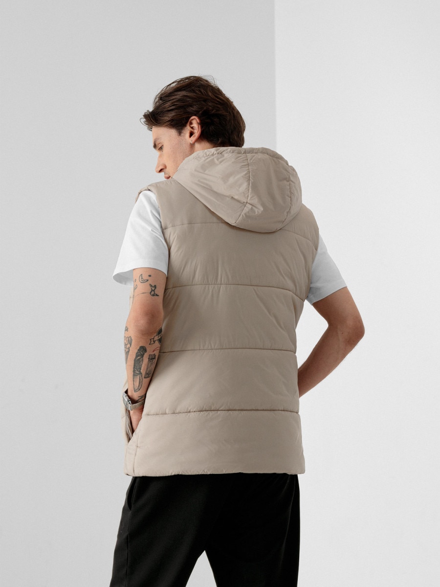  Men's synthetic down vest beige 3