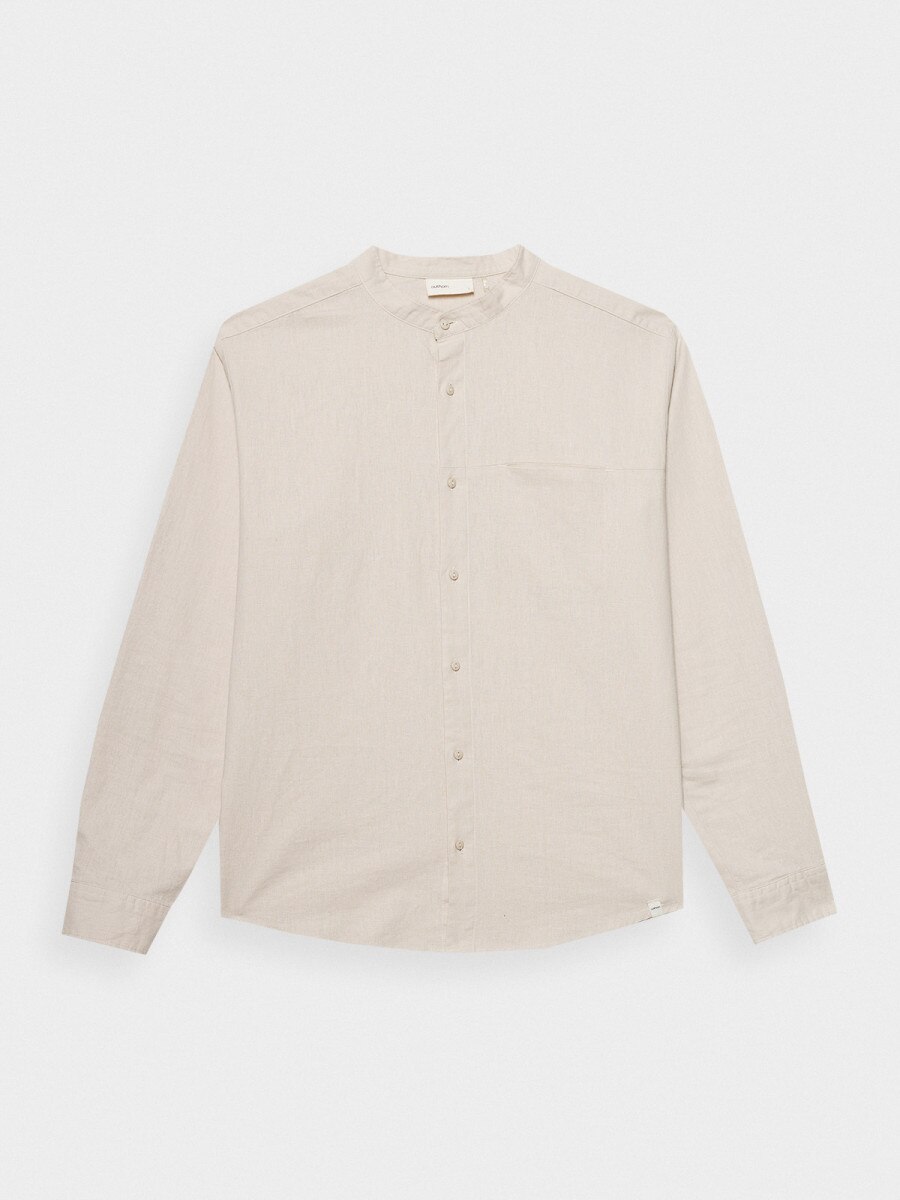 OUTHORN Men's shirt with linen cream 6