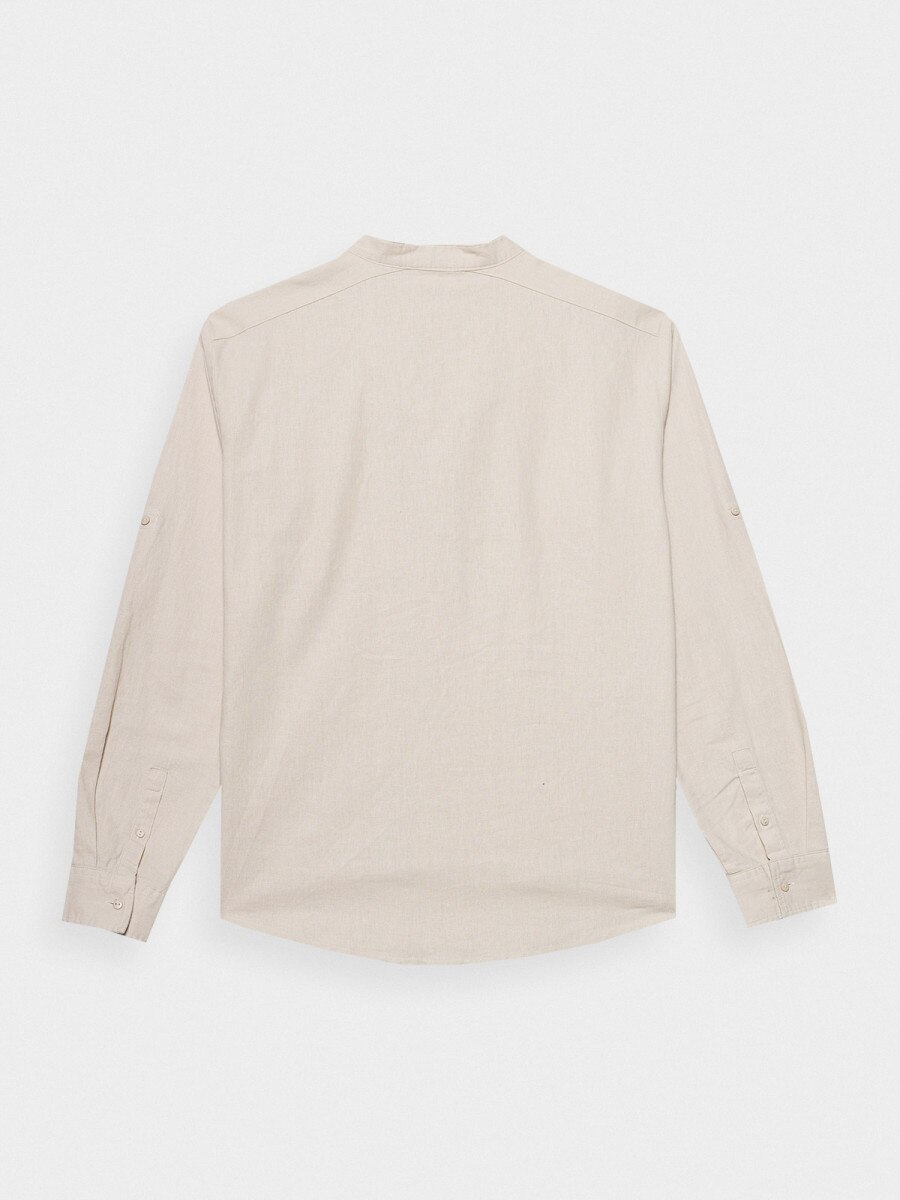 OUTHORN Men's shirt with linen cream 7