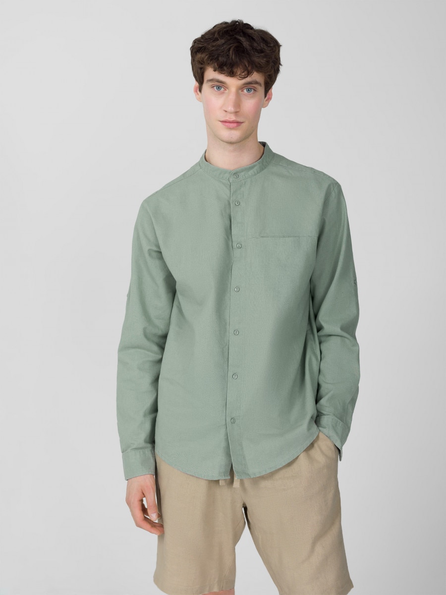 OUTHORN Men's shirt with linen 4