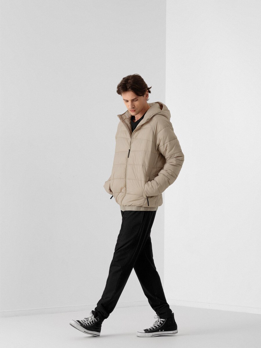 Men's synthetic down jacket beige