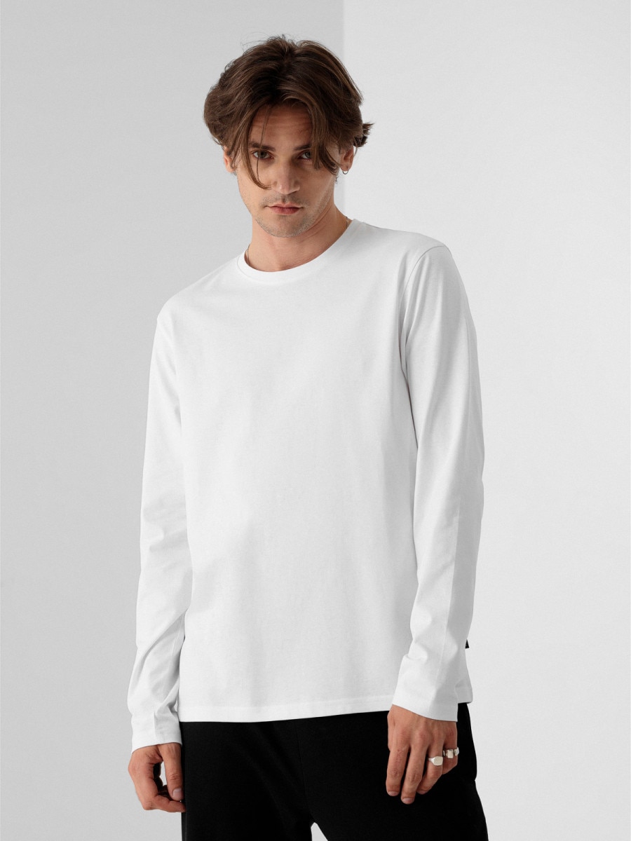  Men's plain longsleeve white