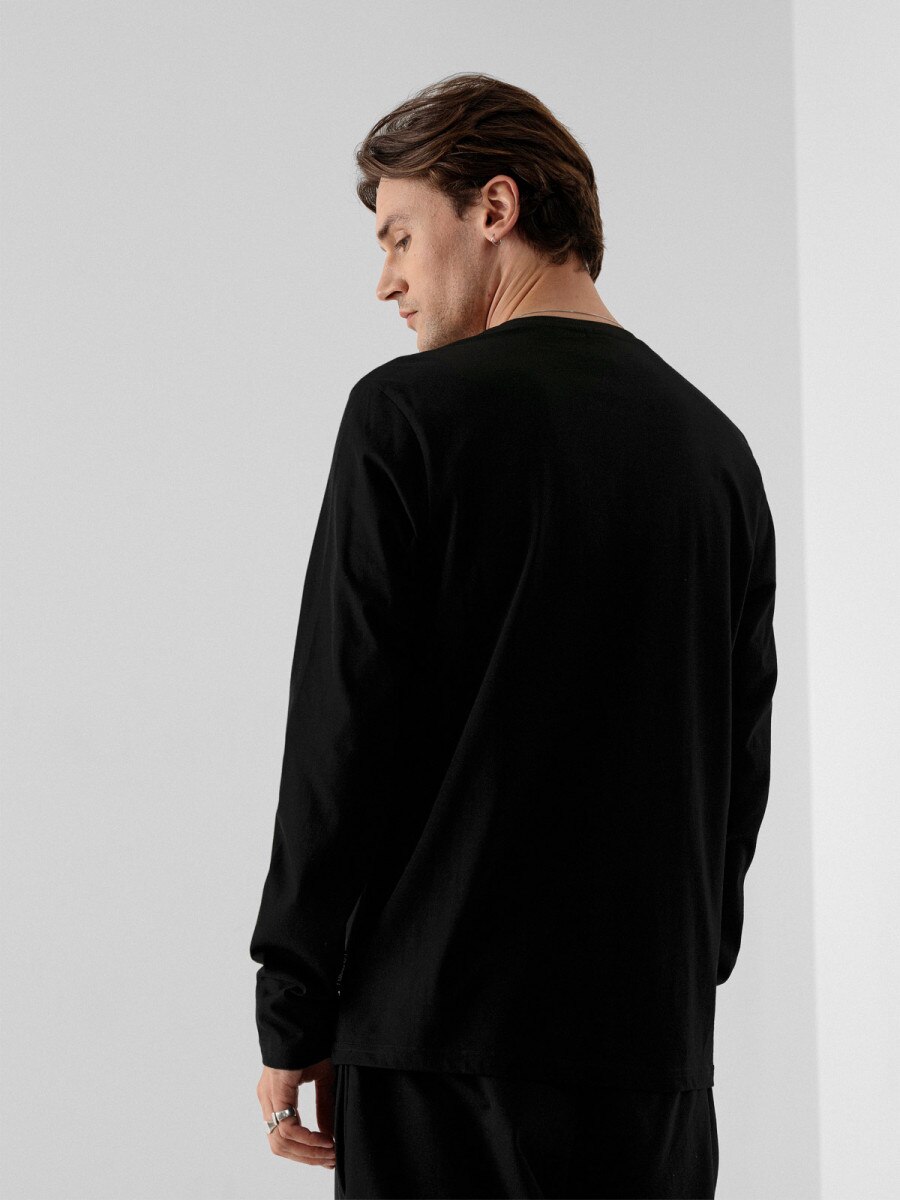  Men's plain longsleeve deep black 2