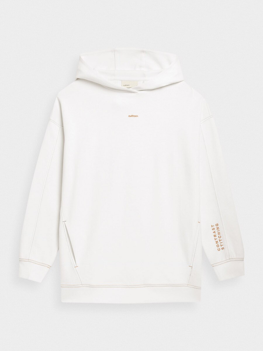 OUTHORN Women's oversize hoodie white 5