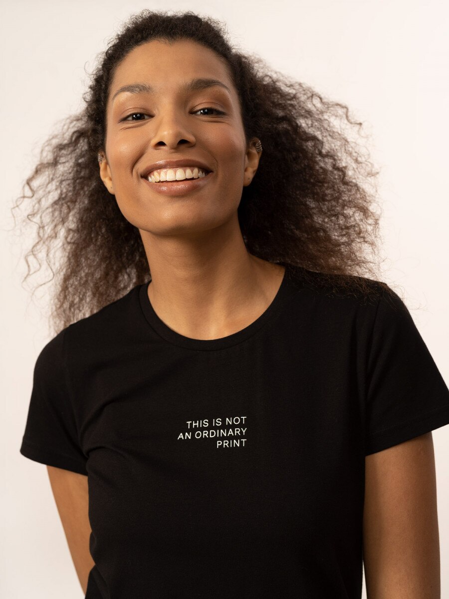 OUTHORN Women's T-shirt with print deep black 2