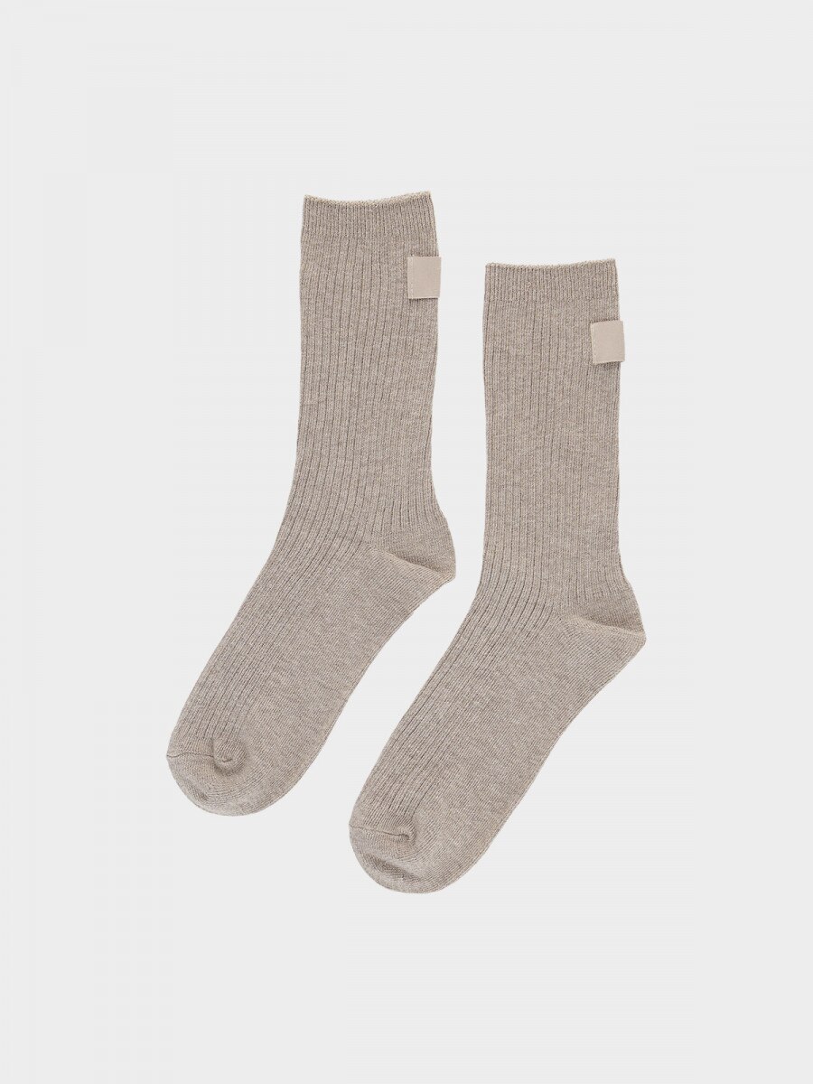 OUTHORN Women's crew socks beige