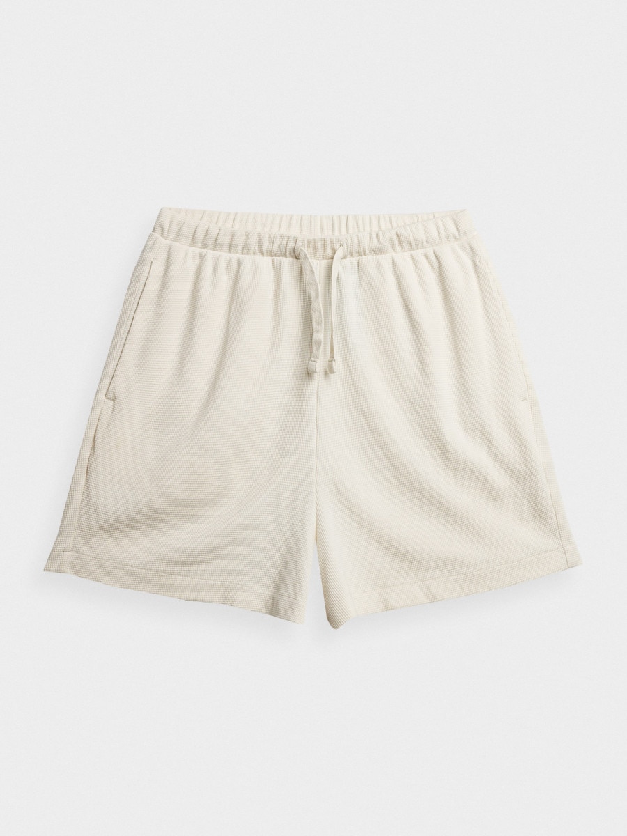 OUTHORN Women's waffle knit shorts - cream 6