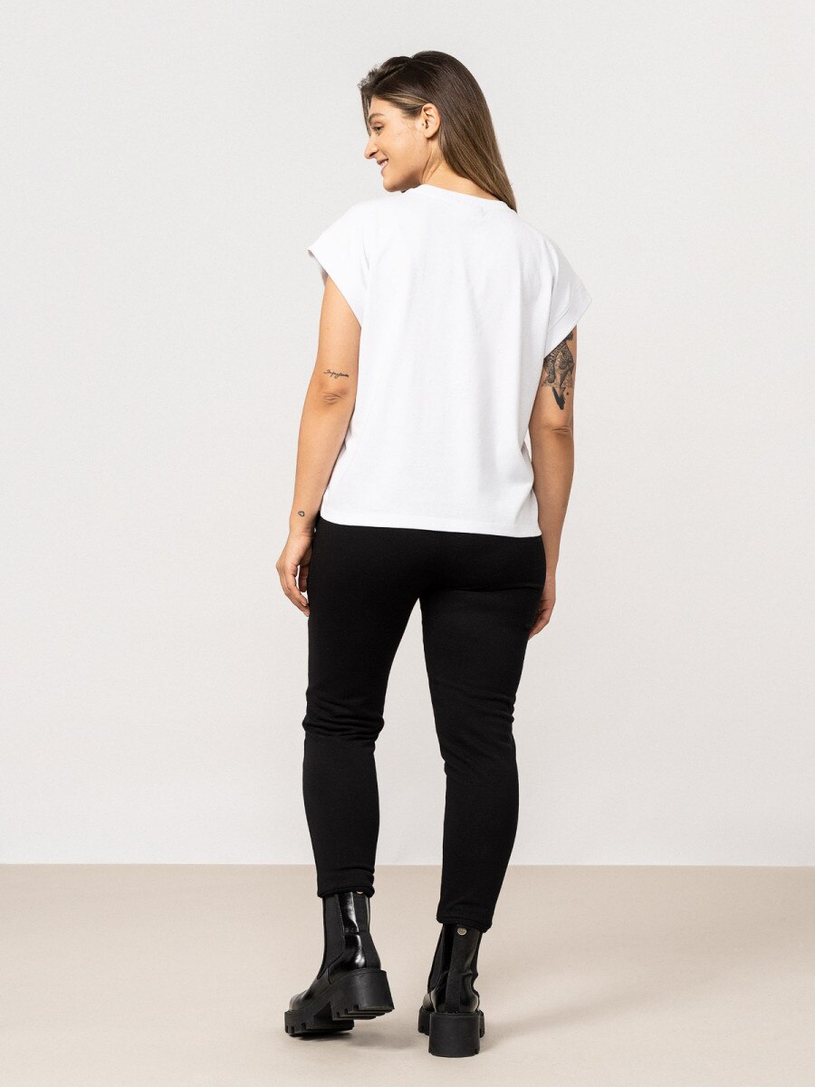 OUTHORN Women's oversize plain T-shirt white 7