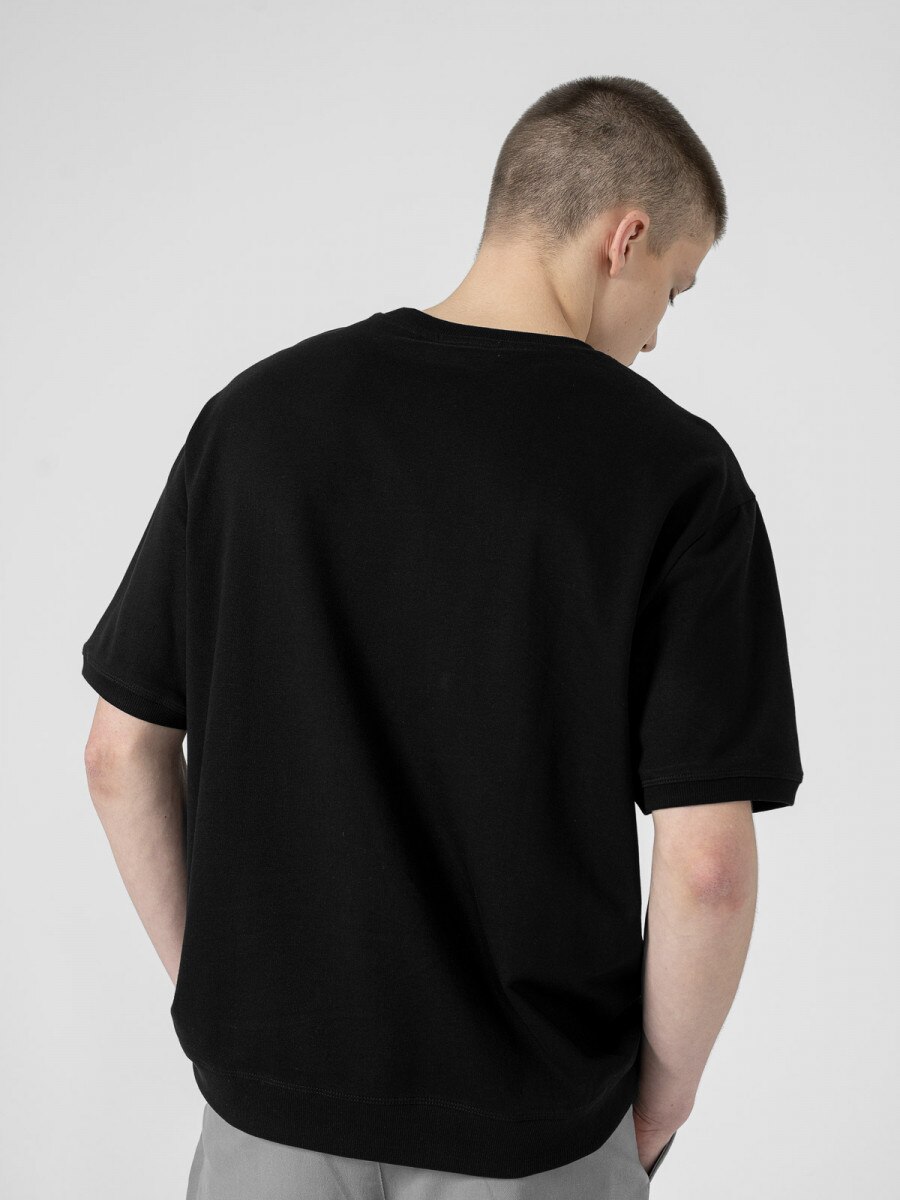 OUTHORN Men's oversize plain T-shirt - black deep black 3