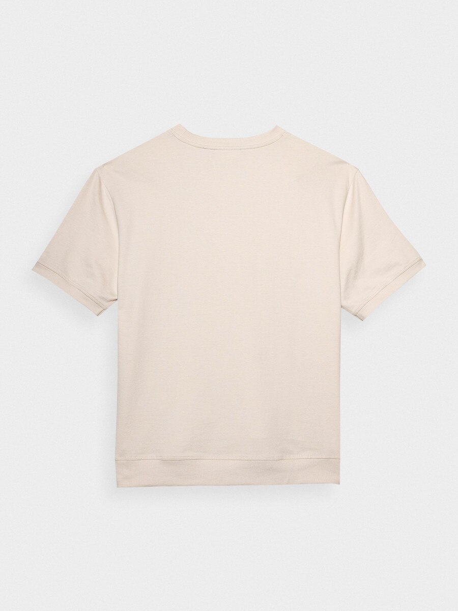 OUTHORN Men's oversize plain T-shirt - cream 6