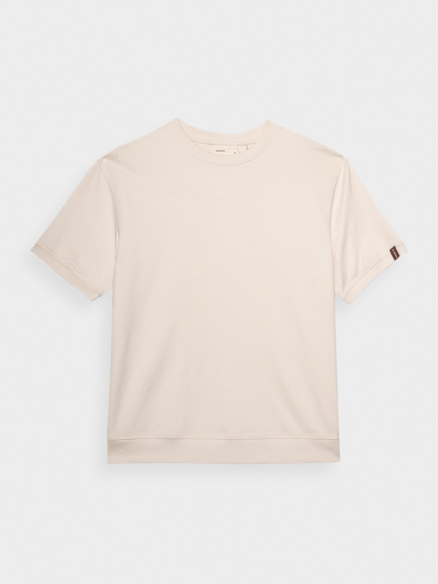 OUTHORN Men's oversize plain T-shirt - cream 5