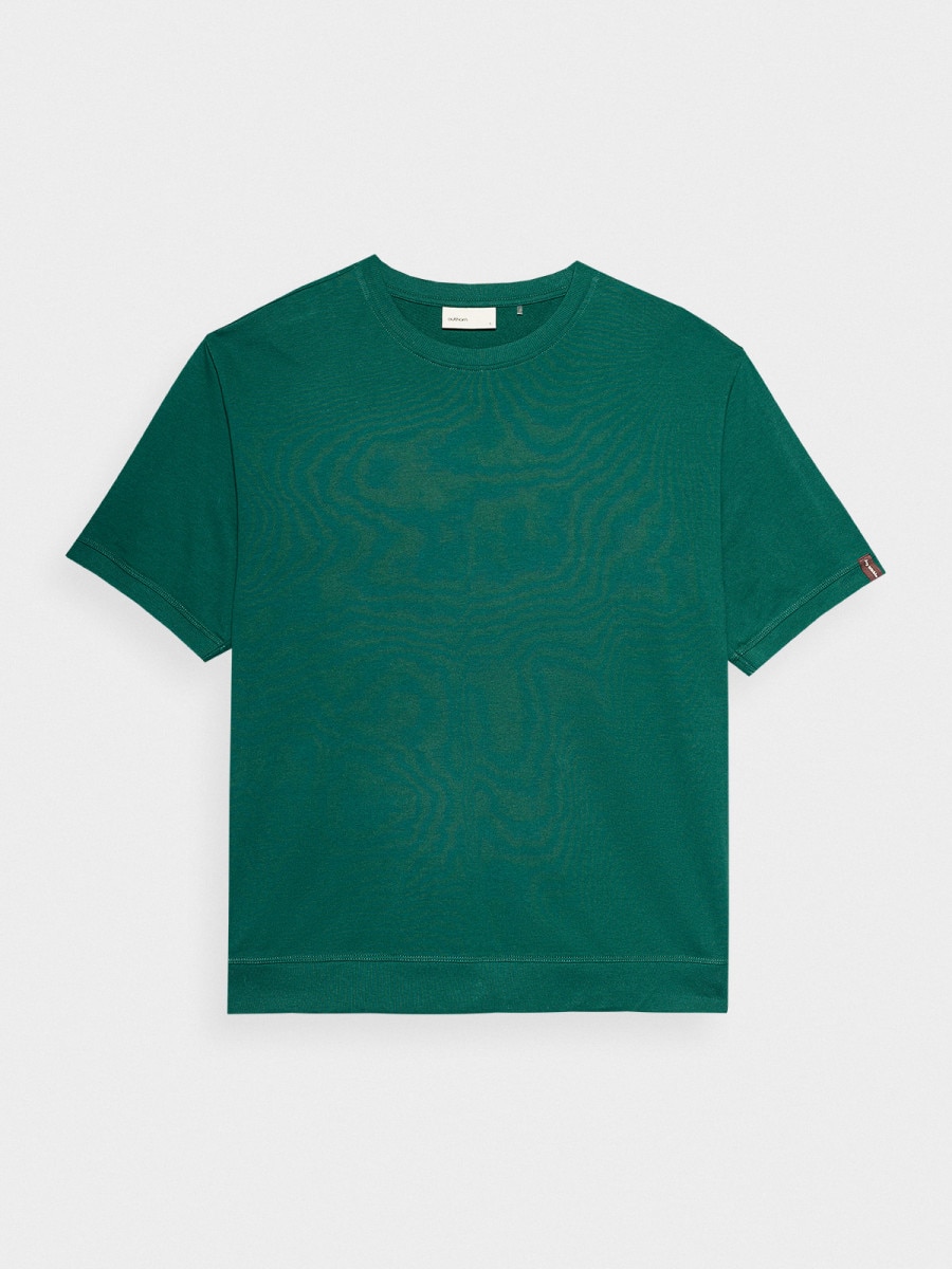 OUTHORN Men's oversize plain T-shirt - green 4