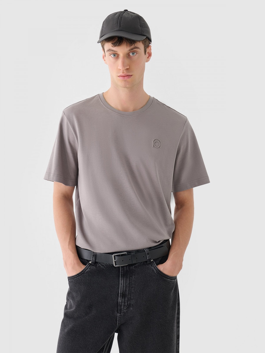 OUTHORN Men's t-shirt with embroidery  middle gray