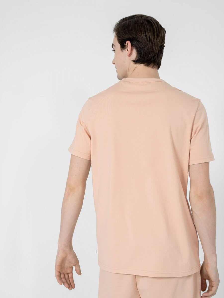 OUTHORN Men's T-shirt with print - beige beige 3