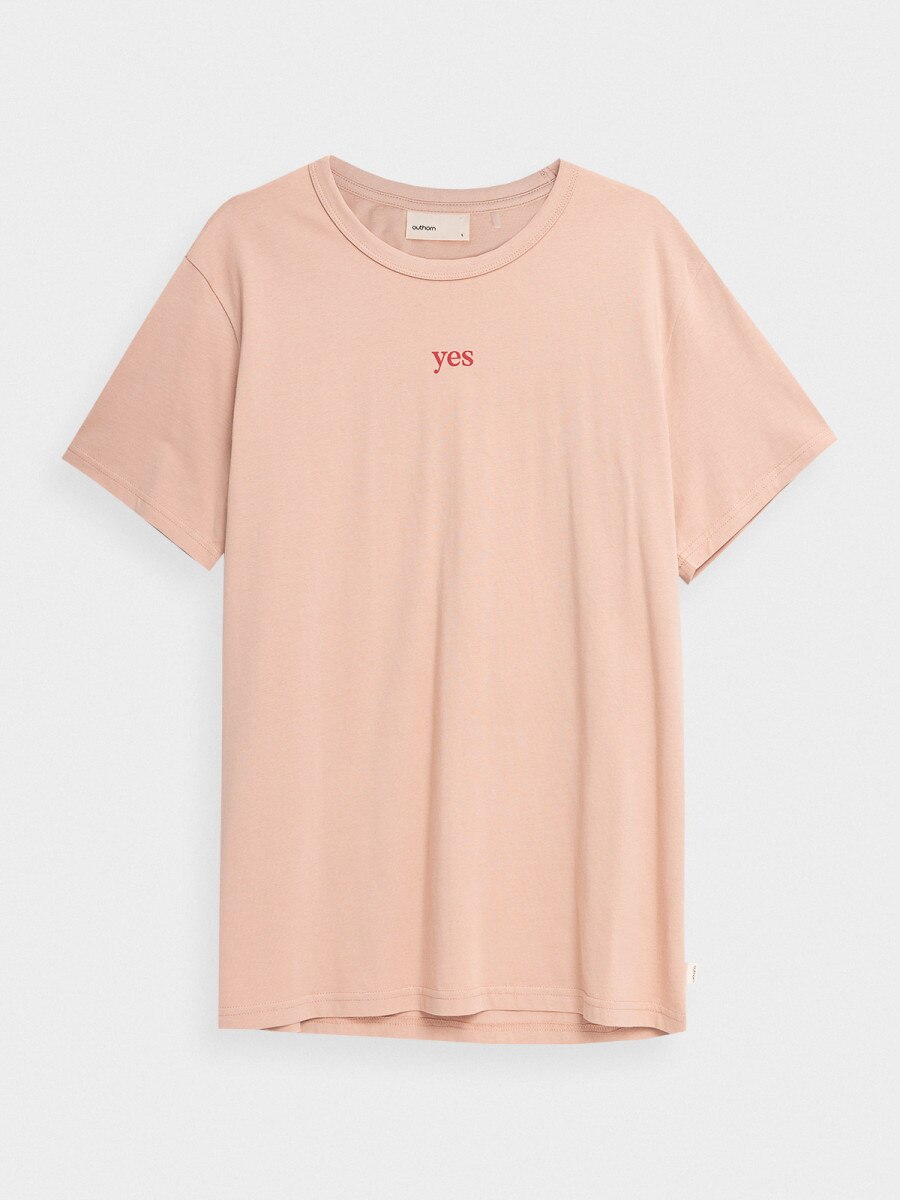 OUTHORN Men's T-shirt with print - beige beige 4