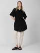 OUTHORN Women's oversize shirt with linen deep black 5