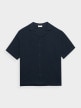 OUTHORN Men's short-sleeved cotton muslin shirt - navy blue 8