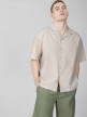 OUTHORN Men's short sleeve linen shirt - beige beige 4