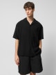 OUTHORN Men's short sleeved shirt with viscose deep black