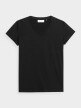 OUTHORN Women's plain V-neck T-shirt deep black 4
