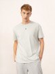 OUTHORN Men's oversize T-shirt with print warm light gray