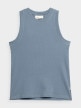 OUTHORN Women's ribbed basic top blue 6