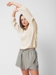 OUTHORN Women's woven linen shorts - khaki khaki 2