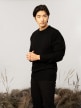 OUTHORN Men's oversized jumper deep black