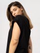 OUTHORN Women's oversize plain T-shirt deep black 4