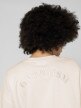 OUTHORN Women's oversize T-shirt with embroidery - cream 4