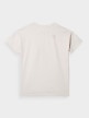 OUTHORN Women's oversize T-shirt with embroidery - cream 6