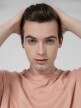 OUTHORN Men's oversize T-shirt with embroidery - coral powder coral
