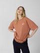 OUTHORN Women's oversize T-shirt with print - orange orange 3