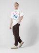 OUTHORN Men's oversize T-shirt with print - white white 2