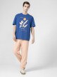OUTHORN Men's oversize T-shirt with print - blue blue 2