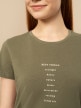 OUTHORN Women's T-shirt with print khaki 3