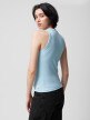 OUTHORN Women's ribbed basic top light blue 4