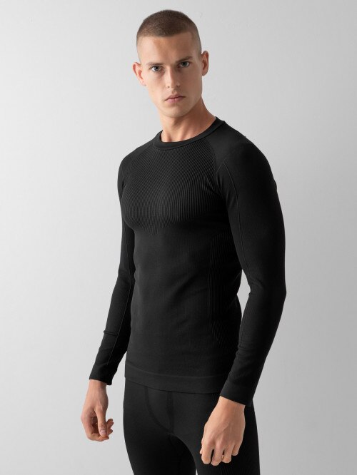 Men's seamless underwear (top) deep black