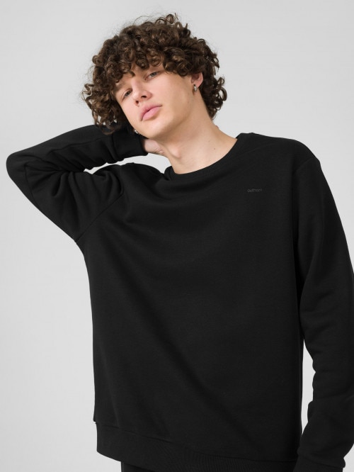 OUTHORN Men's pullover sweatshirt without hood deep black
