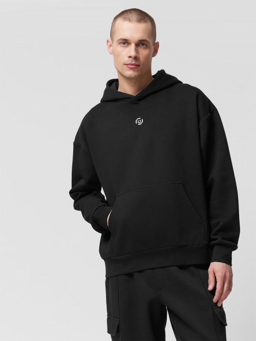 OUTHORN Men's oversize hoodie deep black