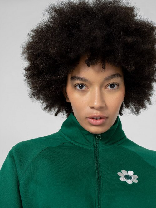 Women's oversize sweatshirt with print - green