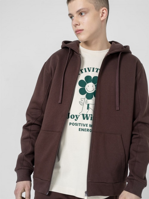Men's zip-up hoodie - brown