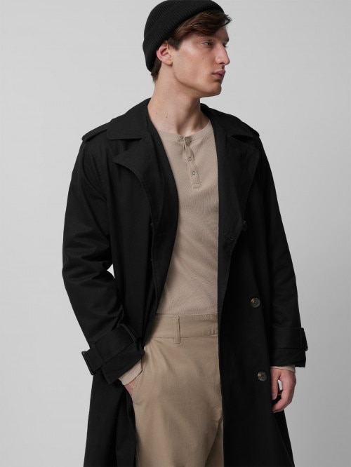 Unisex classic long trench coat