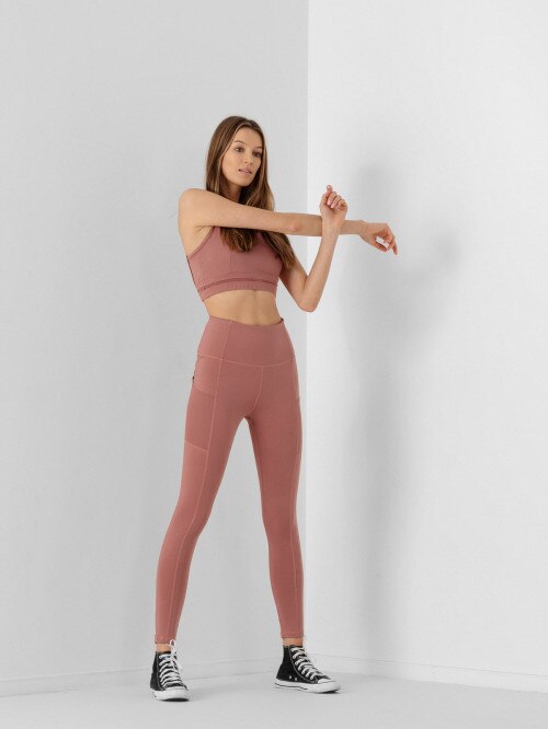 Women's training leggins dark pink